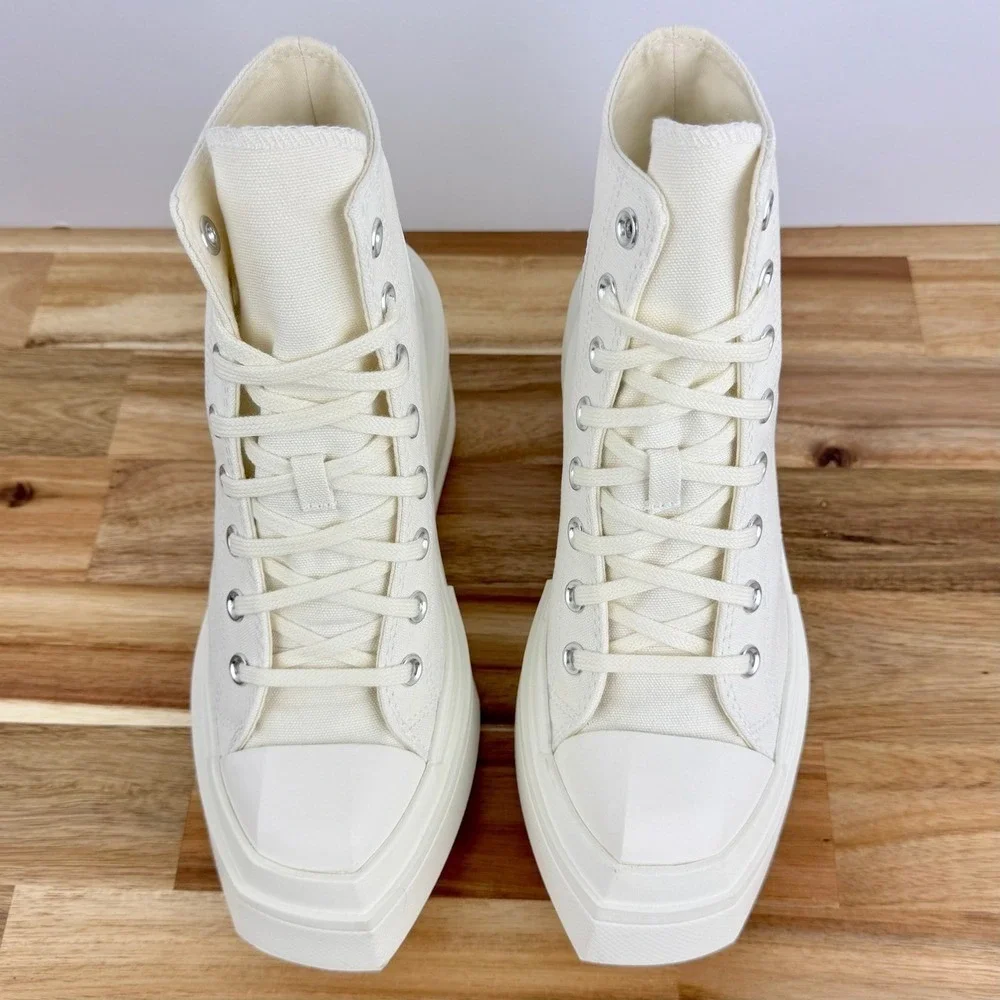 NEW Converse Chuck 70 De Luxe Wedge Heels White Platform Canvas High Top Shoes